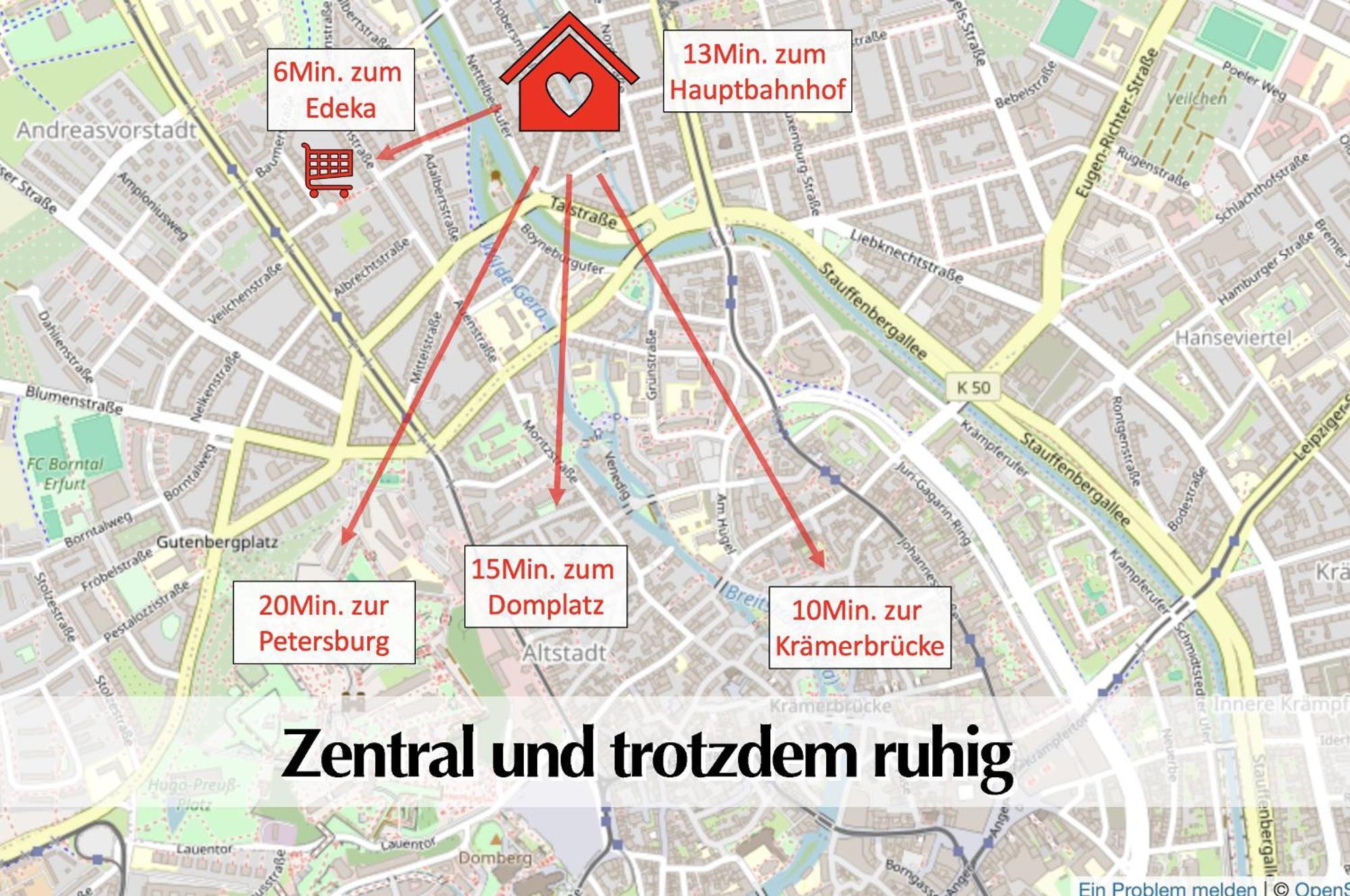Stadtperle Am Plaetschernden Wasser - 50M2 2R Malerische Fewo In Top Lage Ερφούρτη Εξωτερικό φωτογραφία